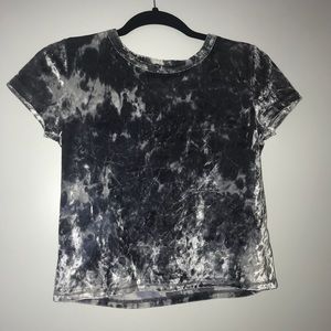Silver Crushed Velvet Tee